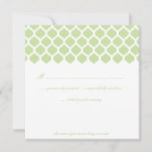 グリーンモロッコパターンウェディングパーティーRSVPカード 招待状 (正面)