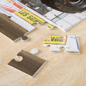 グリーンモンスタートラックが動いている ジグソーパズル (側面)