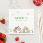 グリーンモンスタートラックジャム誕生日 スタンダードランチョンナプキン (インサイチュ)