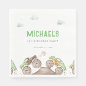 グリーンモンスタートラックジャム誕生日 スタンダードランチョンナプキン (正面)