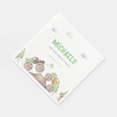 グリーンモンスタートラックジャム誕生日 スタンダードランチョンナプキン (角)