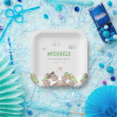 グリーンモンスタートラックジャム誕生日 ペーパープレート (パーティー)