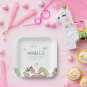 グリーンモンスタートラックジャム誕生日 ペーパープレート (パーティー)