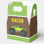 グリーンモンスタートラック子供の誕生日パーティー フェイバーボックス (オープン)