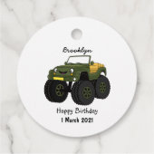 グリーンモンスタートラック漫画イラストレーション フェイバータグ (裏面)