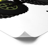 グリーンモンスタートラック漫画イラストレーション ポスター (角)