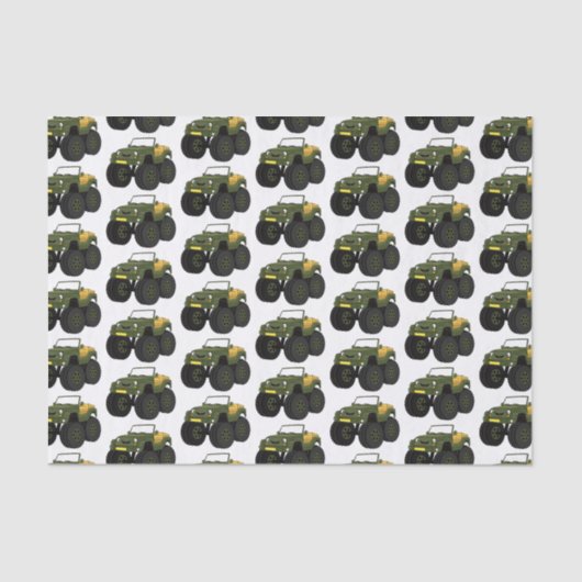 グリーンモンスタートラック漫画イラストレーション 薄葉紙 (正面)