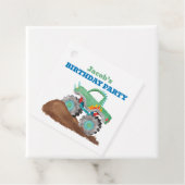 グリーンモンスタートラック誕生日パーティー水色 フェイバータグ (インサイチュ)