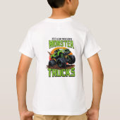 グリーンモンスタートラックTシャツデザイン Tシャツ (裏面)