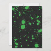 グリーンモンスターハロウィーンをトリックまたは扱う 招待状 (裏面)