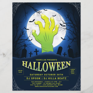 グリーンモンスターハンドハロウィンクラブパーティーイベント チラシ