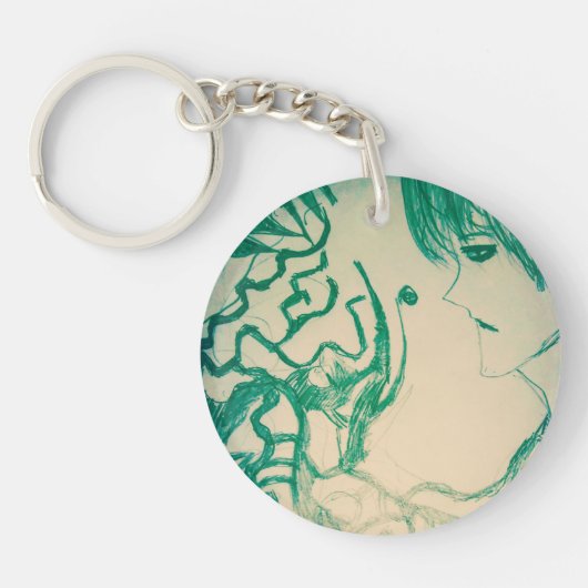 グリーンモンスターヤエイマンガアニメ幽霊 キーホルダー (正面)