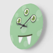 グリーンモンスター顔ウォールクロック ラージ壁時計 (傾斜)