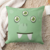グリーンモンスター顔装飾用クッション クッション (ブランケット)