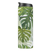 グリーンモンステラ熱帯水色 タンブラー (回転右)