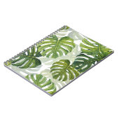 グリーンモンステラ熱帯水色 ノートブック (左側)