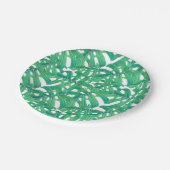 グリーンモンステラ熱帯葉のパターン ペーパープレート (アングル)