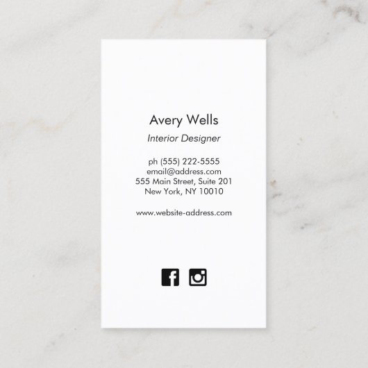 グリーンモンステラ熱帯葉内部デザイン 名刺 (裏面)