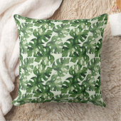 グリーンモンステラ熱帯葉 クッション (ブランケット)