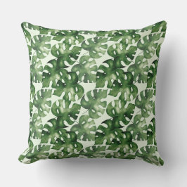 グリーンモンステラ熱帯葉 クッション