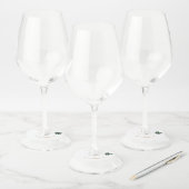 グリーンモンステラ結婚リーフズワイングラスラベル ワイングラスタグ (セット)