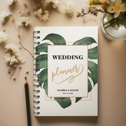 グリーンモンステラ結婚リーフ プランナー手帳