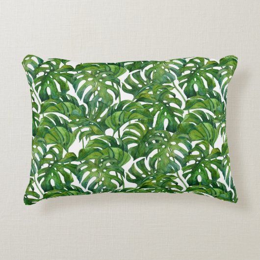 グリーンモンステ葉ラ熱帯シームレス アクセントクッション (正面)