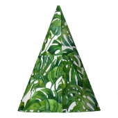 グリーンモンステ葉ラ熱帯シームレス パーティーハット (裏面)