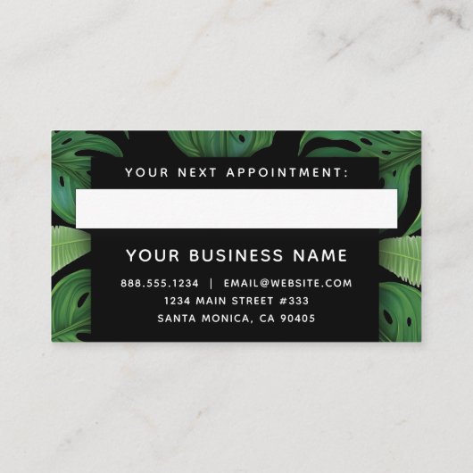 グリーンモンステ離れラエレガントモダンプロフェッショナル 予約カード (裏面)