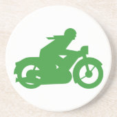 グリーンモータービーカーのサイン コースター (正面)