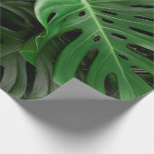 グリーンモ葉ンステラとパーム葉の ラッピングペーパー (角)