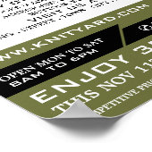 グリーンヤーンストアロゴ、編み物ストア、ヤーンストア ポスター (角)