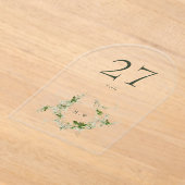 グリーンユエレガントーカリリースアルチテーブル番号 アクリル招待状 (レイダウン)