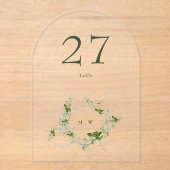 グリーンユエレガントーカリリースアルチテーブル番号 アクリル招待状 (正面)