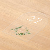 グリーンユエレガントーカリリースアルチテーブル番号 アクリル招待状 (レイダウン)