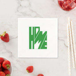 グリーンユタホーム州ワードアート スタンダードカクテルナプキン