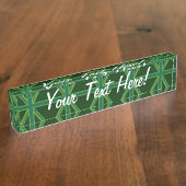 グリーンユニオンジャック国旗の装飾 デスクネームプレート (側面)