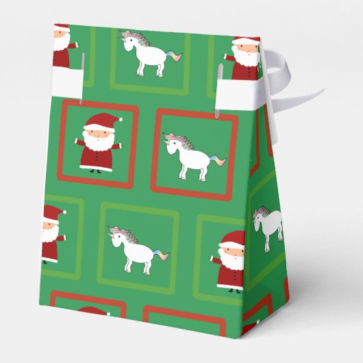 グリーンユニコーンのサンタクロース模様 フェイバーボックス (裏面サイド)