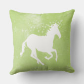 グリーンユニコーンパーソナライズされた装飾用クッション クッション (裏面)