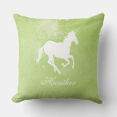 グリーンユニコーンパーソナライズされた装飾用クッション クッション (正面)