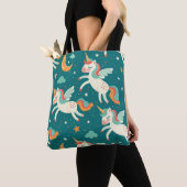 グリーンユニコーン子供へ トートバッグ (クローズアップ)