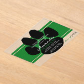 グリーンユニークとブラックの卒業式パウエレガントプリント アクリル招待状 (レイダウン)