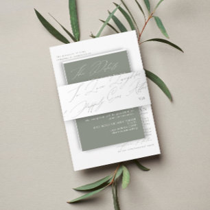 グリーンユニークセージ愛の笑いモノグラム結婚ズ 招待状ベリーバンド