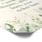 グリーンユーカリおむつラッフルベビーシャワー ポスター (角)