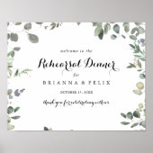 グリーンユーカリのリハーサルディナーウェルカムサイン ポスター (正面)