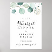 グリーンユーカリのリハーサルディナーウェルカムサイン ポスター (正面)