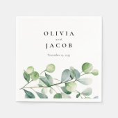 グリーンユーカリの水結婚色 スタンダードカクテルナプキン (正面)