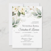 グリーンユーカリの結婚式を招待スペインのする 招待状 (正面)