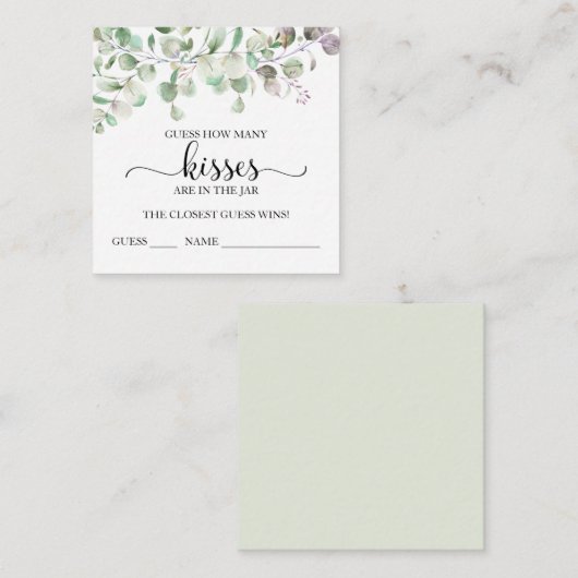 グリーンユーカリはカードの数を推測するキス エンクロージャーカード (正面/裏面)