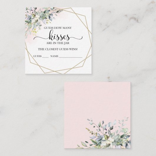 グリーンユーカリはカードの数を推測するキス エンクロージャーカード (正面/裏面)